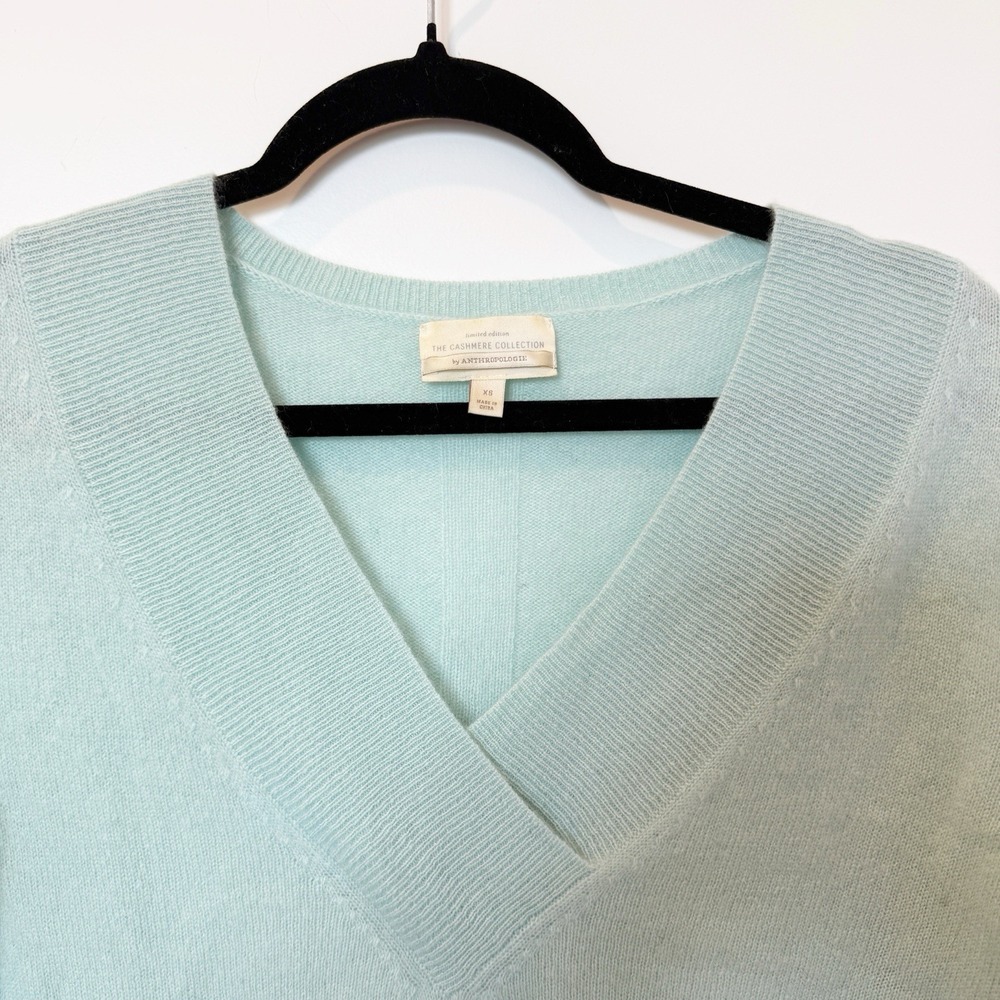 Anthropologie Womens Blue Cashmere Sweater Size X Small Capsule Timeless Soft - Picture 2 of 7